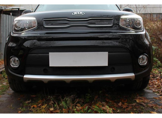 Защита радиатора - KIA SOUL 2016-2019г.в. (II рестайлинг) (кроме GDI, AT, GT) Защита радиатора - KIA SOUL 2016-2019г.в. (II рестайлинг) (кроме GDI, AT, GT)