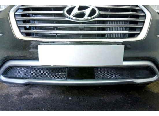 Защита радиатора - HYUNDAI GRAND SANTA FE 2016-2018г.в. (I рестайлинг) Защита радиатора - HYUNDAI GRAND SANTA FE 2016-2018г.в. (I рестайлинг)