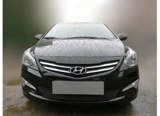 Защита радиатора - HYUNDAI SOLARIS 2014-2017г.в. (I рестайлинг) Защита радиатора - HYUNDAI SOLARIS 2014-2017г.в. (I рестайлинг)