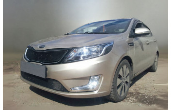 Защита радиатора - KIA RIO 2011-2015г.в. (III)  (Премиум)